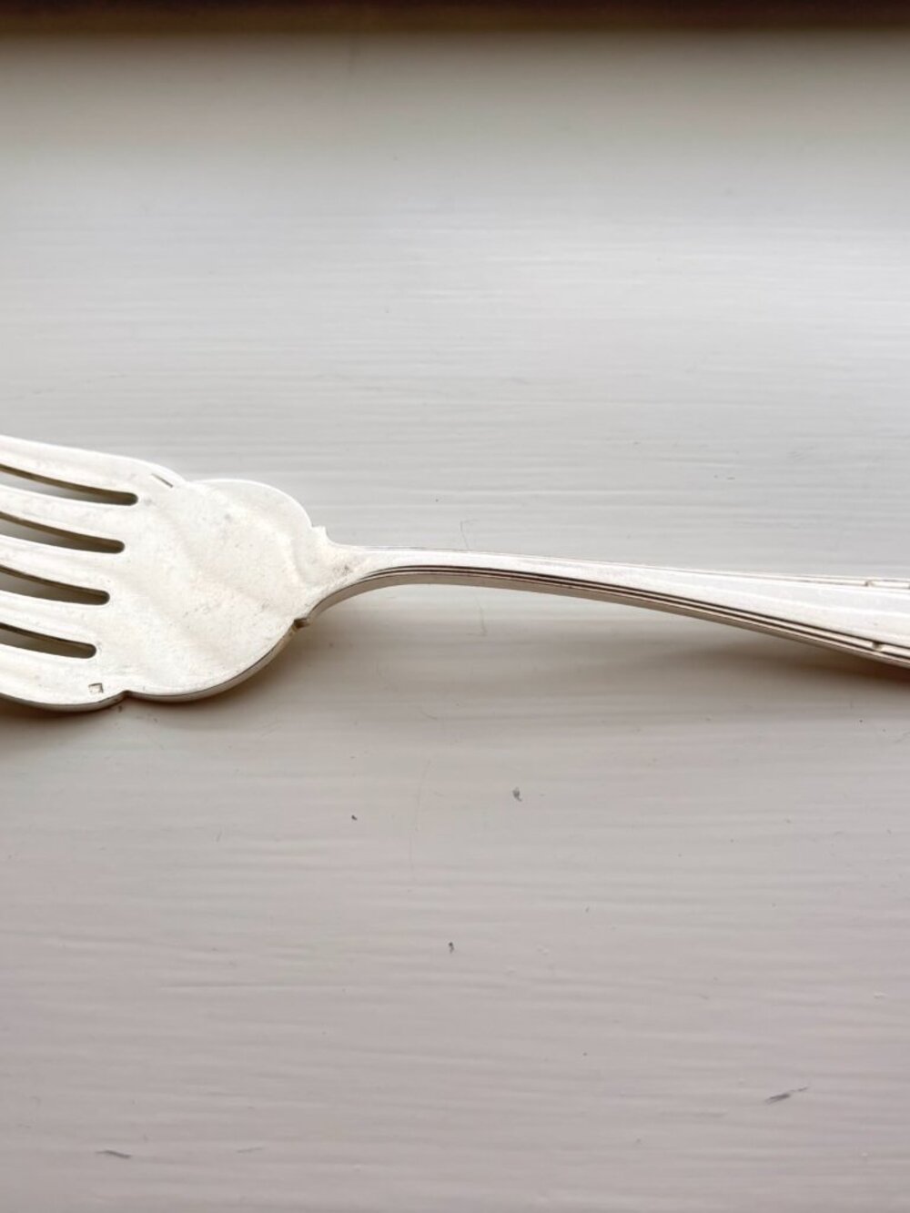 Antique Christofle Silverplate Fish Serving Fork France 1862-1867